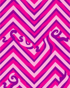Vibrant Pink Purple Chevron Swirls Rug