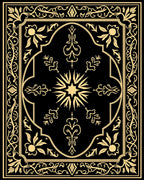 Golden Vintage Floral Symmetry Rug
