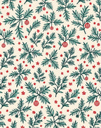 Festive Pine Branch Holiday Pattern Rug