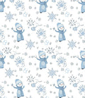 Winter Snowman And Snowflake Fun Rug