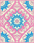 Vibrant Floral And Scrollwork Pattern Rug