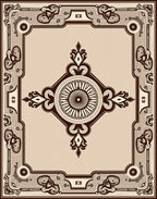 Vintage Ornamental Frame Design Rug