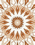 Brown Mandala Floral Abstract Design Rug