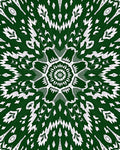 Green White Floral Mandala Rug