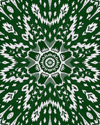 Green White Floral Mandala Rug