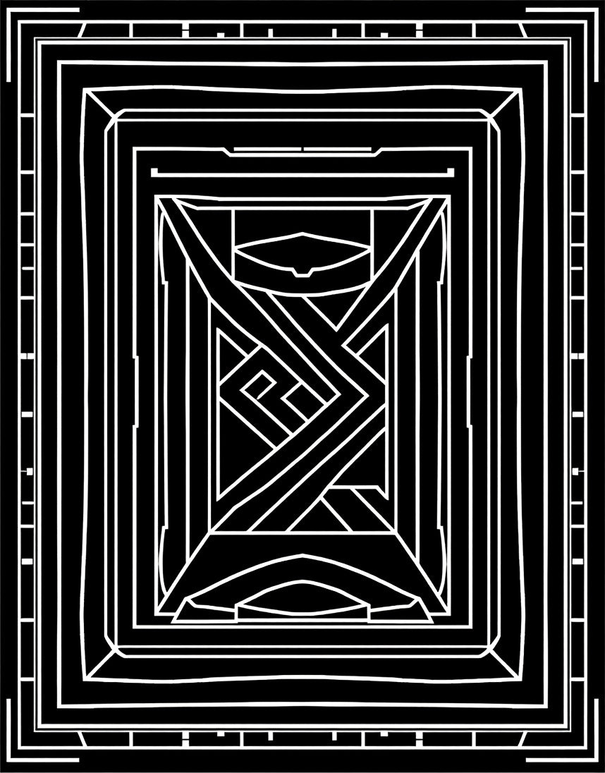 Modern Geometric Black White Art Deco Design Rug