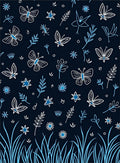 Hand Drawn Sketchy Butterflies and Flowers Rug