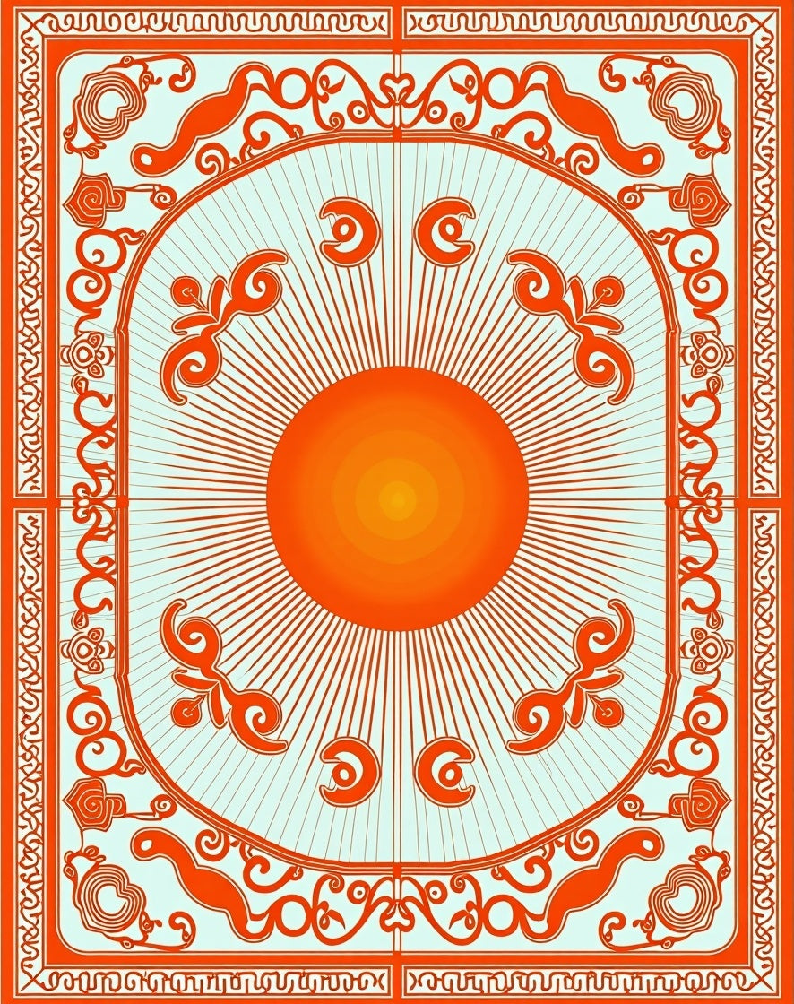 Radiant Sun Abstract Floral Design Rug