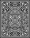 Bold Monochrome Geometric Maze Art Rug
