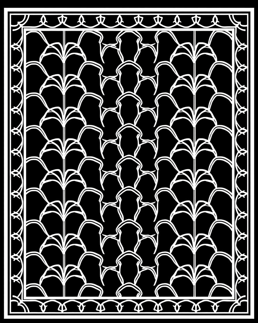 Art Deco Style Repeating Pattern Rug