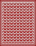 Classic Red Maple Leaf Geometric Design Rug