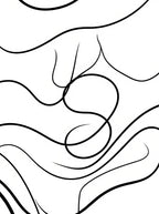 Minimalist Black Line Art Abstract Rug