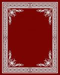 Ornate White Floral Border Design Rug