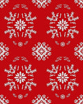 Red White Winter Snowflake Mandala Rug