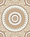Mandala Floral Brown and White Design Rug