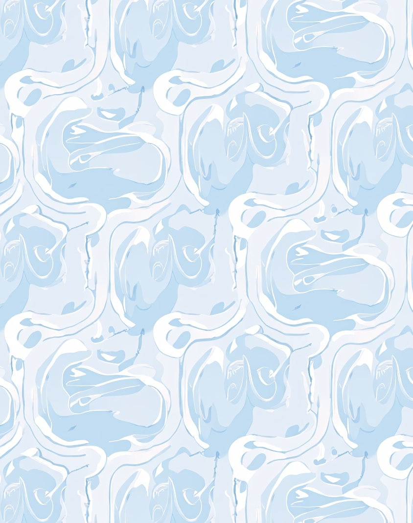 Abstract Swirls Patterned Cool Rug