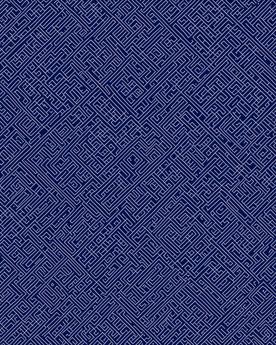 Abstract Navy White Geometric Maze Rug