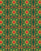 Red Green Yellow Intricate Pattern Rug