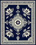 Classic Floral Medallion Contour Design Rug