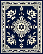 Classic Floral Medallion Contour Design Rug