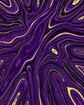 Purple Gold Flowing Abstract Pattern Rug