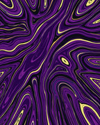Purple Gold Flowing Abstract Pattern Rug