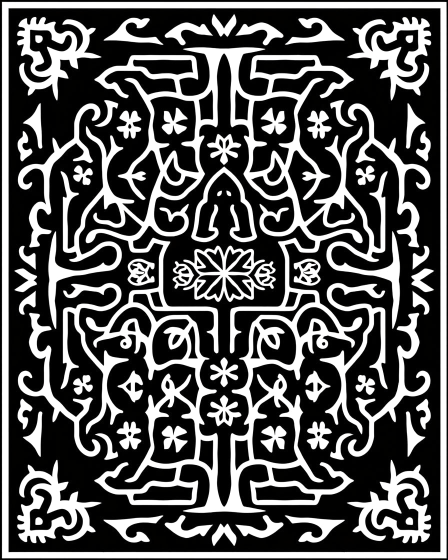 Intricate Floral And Creature Artwork Rug