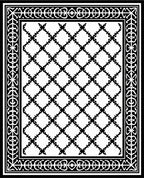 Classic Black White Lattice Pattern Rug