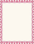 Elegant Red Floral Scrollwork Border Rug