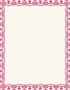 Elegant Red Floral Scrollwork Border Rug