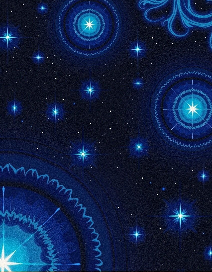 Celestial Starburst Mandala Pattern Rug