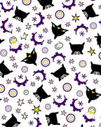 Whimsical Black Purple Star Pattern Rug