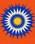 Explosive Sunburst Geometric Design Rug