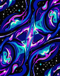 Cosmic Blue Purple Abstract Fluid Rug