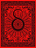 Bold Red Black Abstract Tribal Design Rug