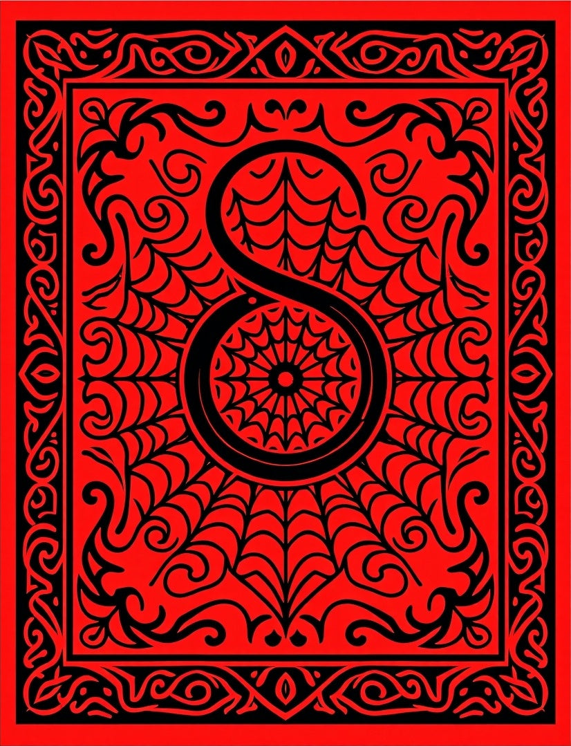 Bold Red Black Abstract Tribal Design Rug