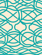 Teal Intertwined Organic Wave Pattern Rug