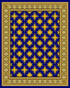 Bold Yellow Floral Antique Pattern Rug