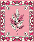 Abstract Floral Pink Botanical Design Rug
