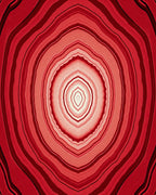 Concentric Red Agate Slices Pattern Rug