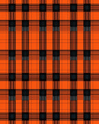 Bold Orange Plaid Pattern Rug