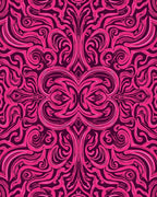 Rococo Swirls Pink Pattern Design Rug