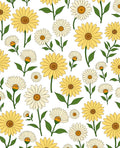 Daisy Floral Pattern In Yellow And White Rug