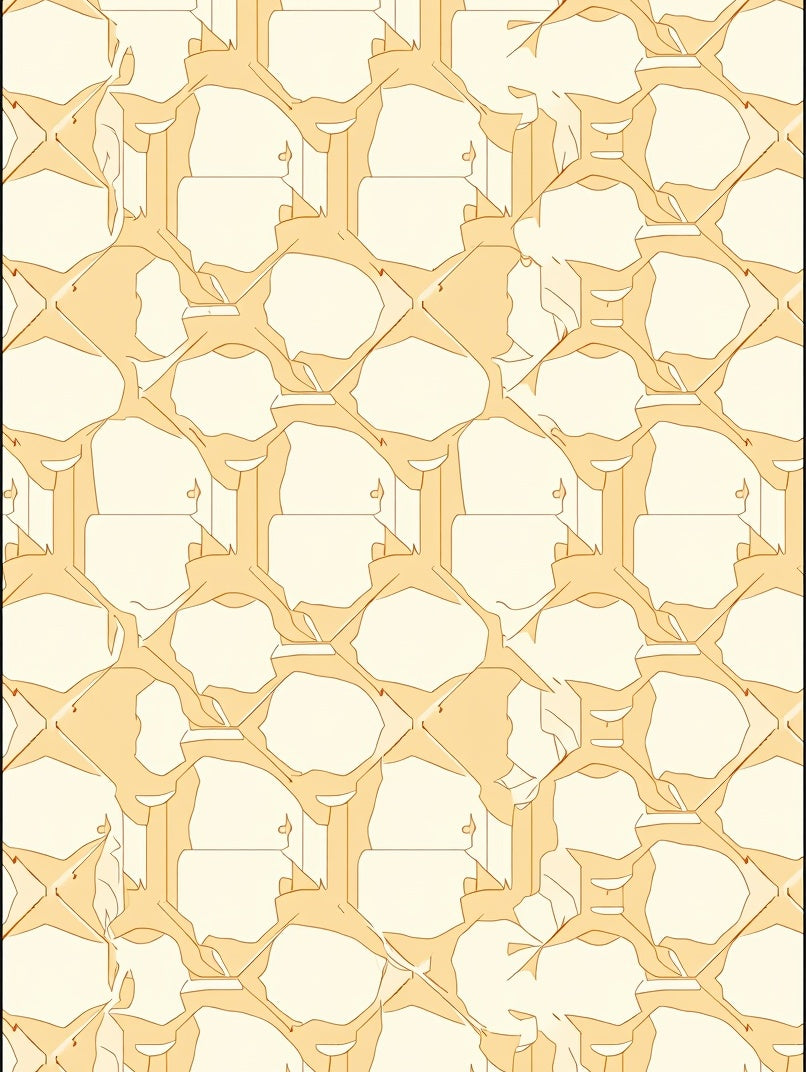 Pale Orange Geometric Honeycomb Design Rug