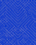 Blue White Geometric Line Art Design Rug