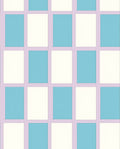 Pastel Blue White Grid Composition Rug