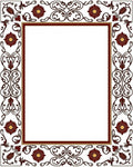 Rich Floral Scroll Pattern Border Rug