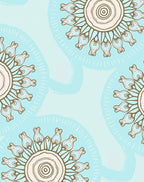 Stylized Floral Sunburst Abstract Print Rug