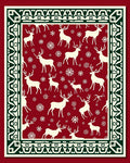 Festive Reindeer Snowflake Pattern Rug
