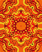 Abstract Warm Swirls Mandala Pattern Rug